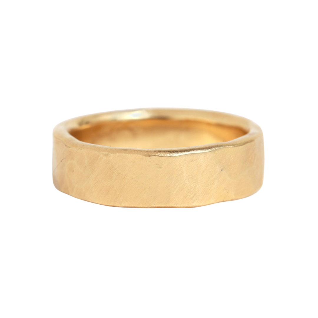6mm Hammered Solid Band - Yellow — Commitment, Curated