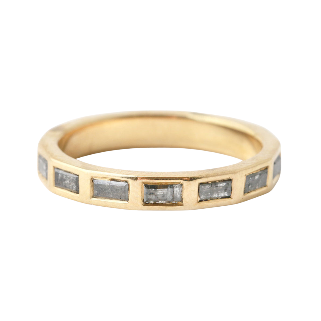 Salt and Pepper Diamond Baguette Band — Commitment, Curated