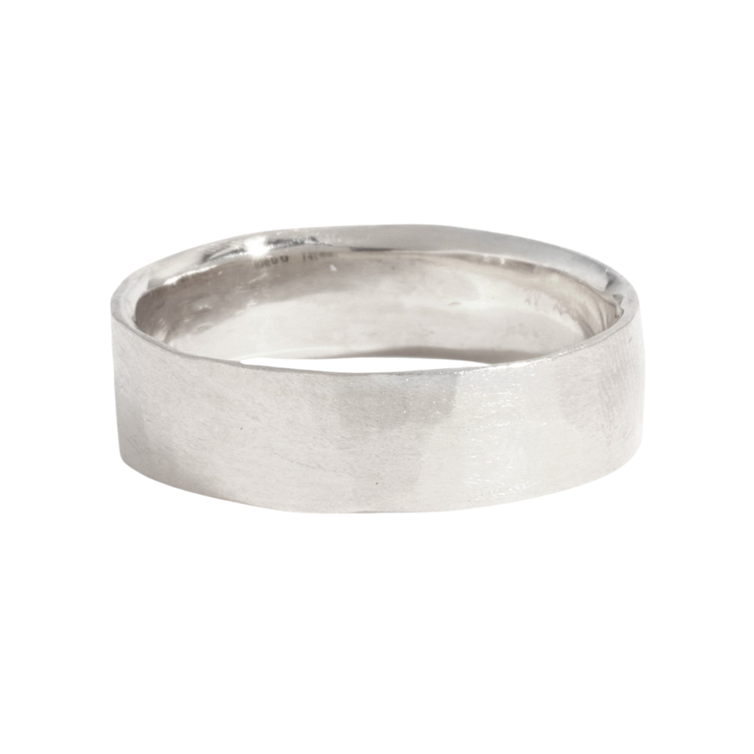 6mm Hammered Solid Band - White — Commitment, Curated