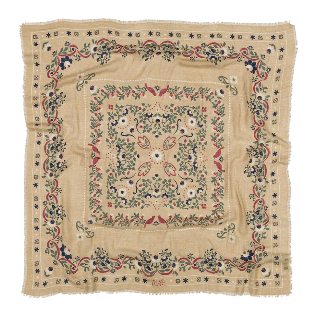 Secret Garden Crema Scarf