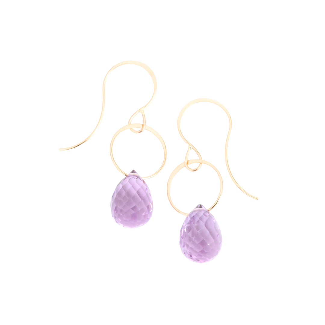 Rose Amethyst Single Drop Earrings - Melissa Joy Manning Residency