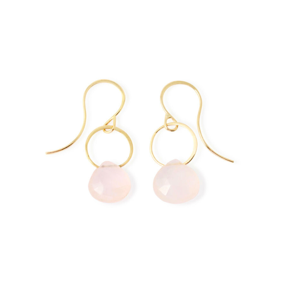 Rose Quartz Single Drop Earrings - Melissa Joy Manning Residency
