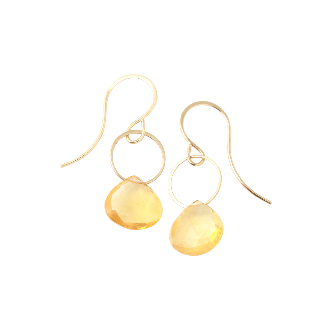 Citrine Single Drop Earrings - Melissa Joy Manning Residency