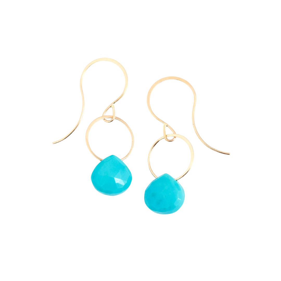 Turquoise Single Drop Earrings - Melissa Joy Manning Residency