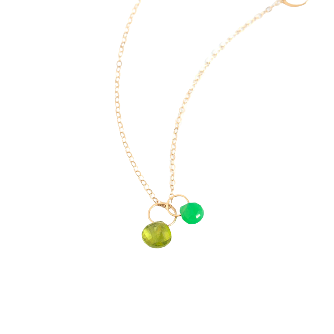 Chrysoprase and Peridot Drop Necklace - Melissa Joy Manning Residency