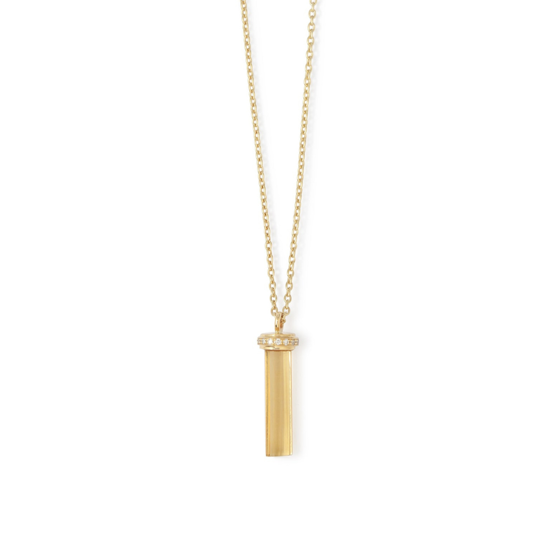Citrine Cut Crystal Necklace with Micropavé Diamond Cap - Melissa Joy Manning Residency