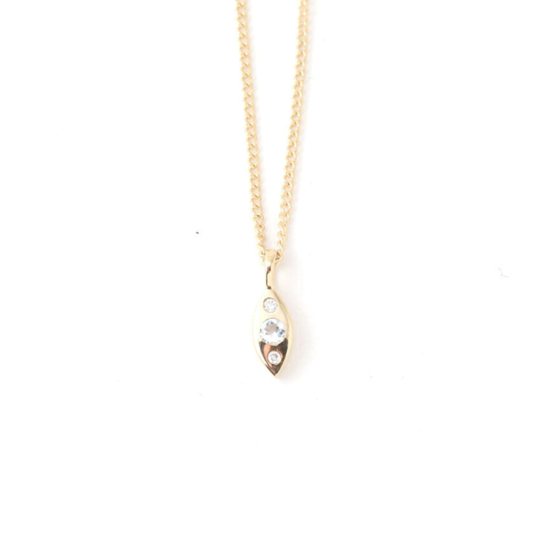 Aquamarine and Diamond Marquis Necklace - Melissa Joy Manning Residency