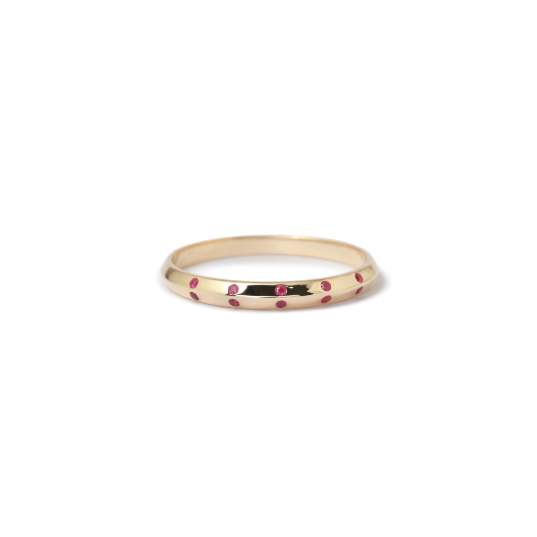 Ruby Double Side Flush Set Stacking Ring - Melissa Joy Manning Residency