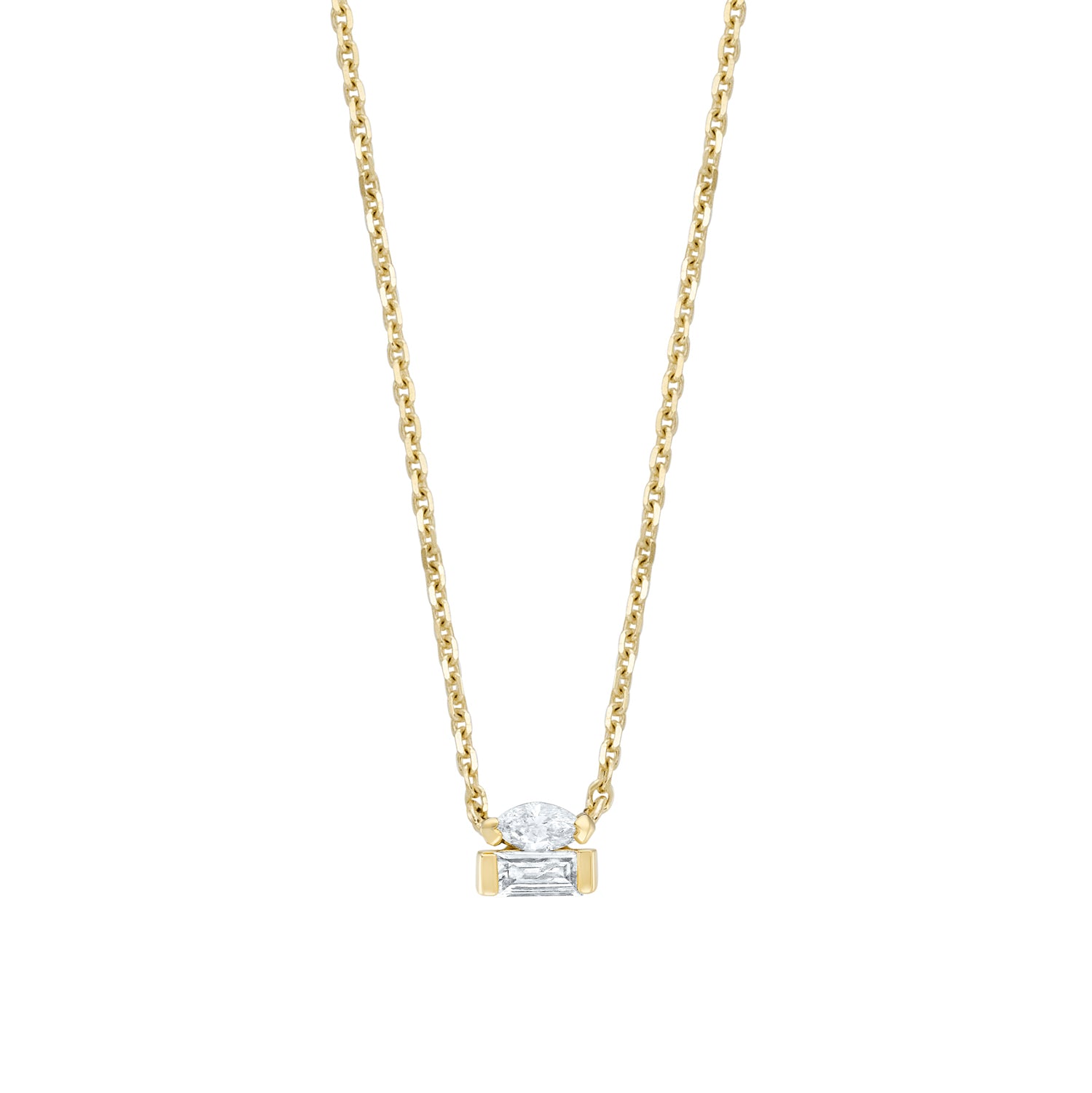 Balance Diamond Duo Pendant Necklace