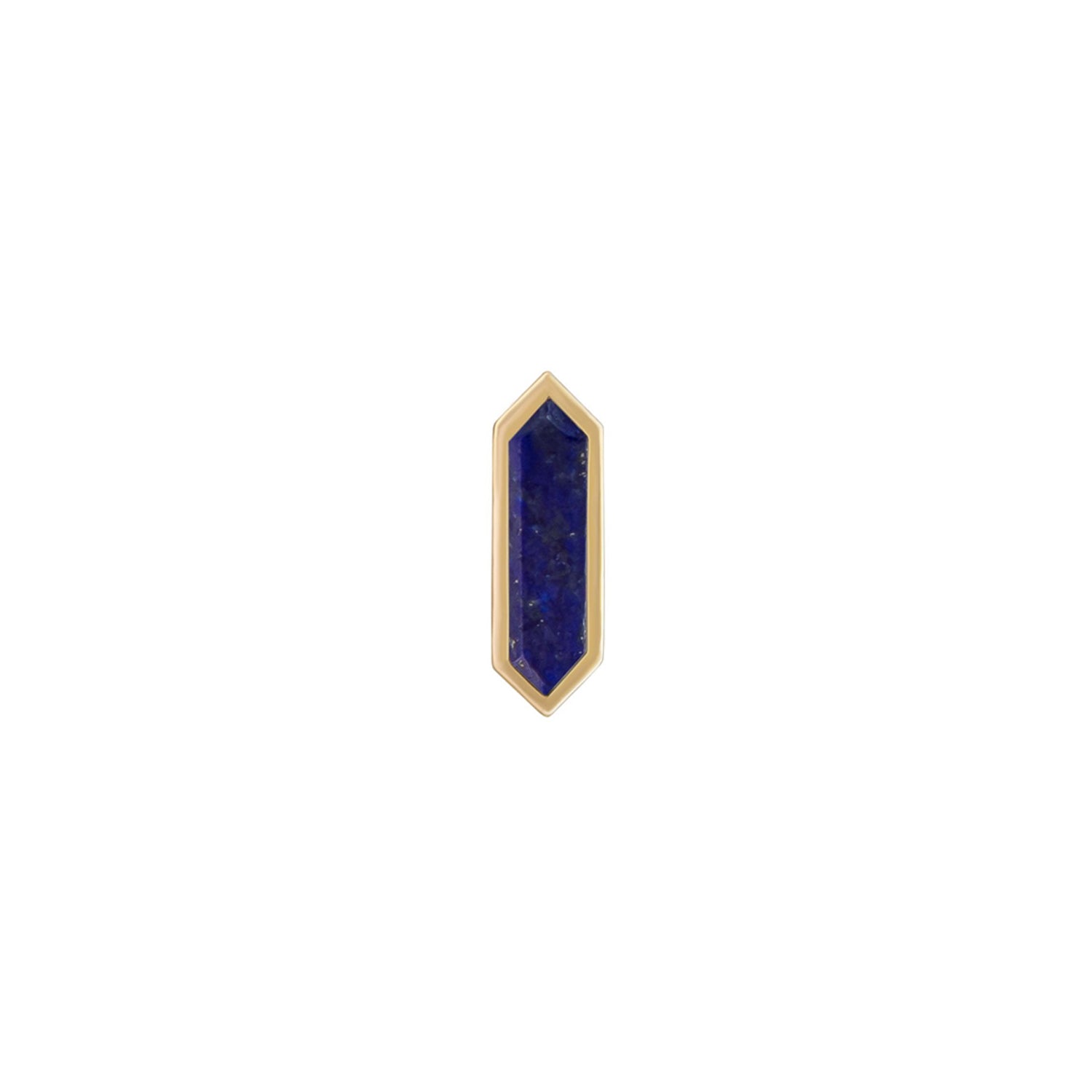 Mini Hexa Gemstone Stud - Lapis Lazuli