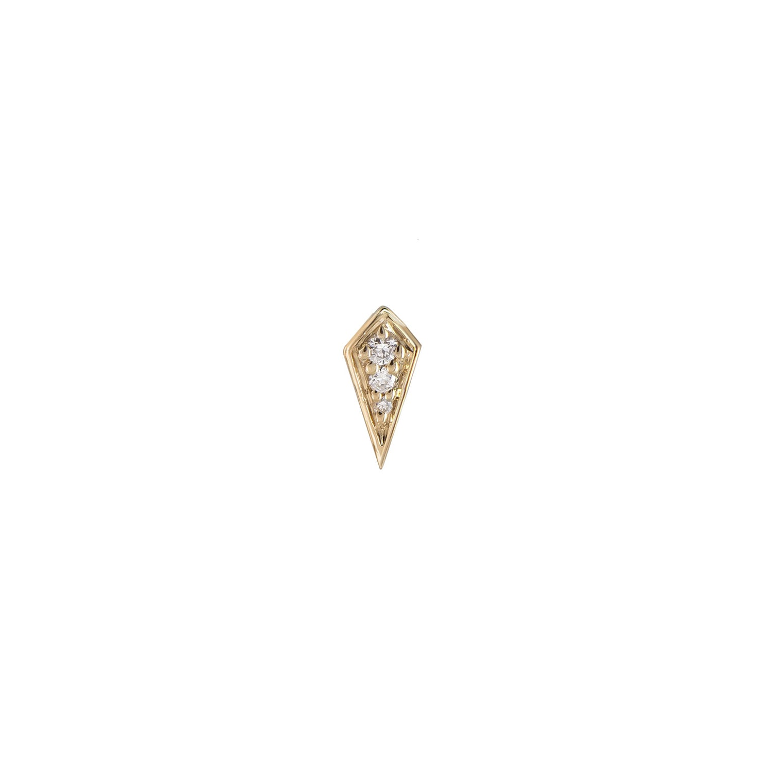 Mini Rhombus Stud - White Diamond