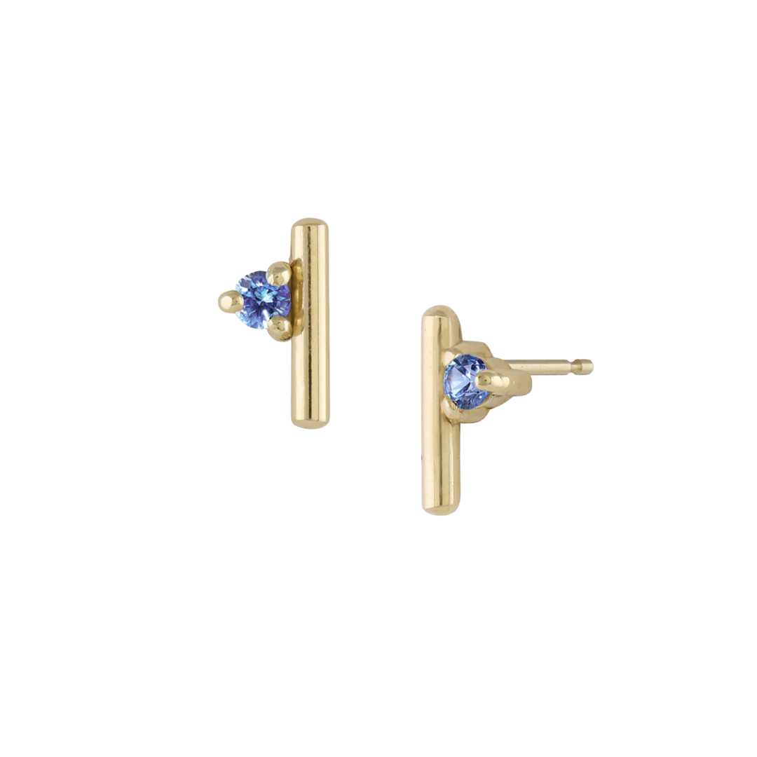 Mini Andromeda Studs — Blue Sapphire