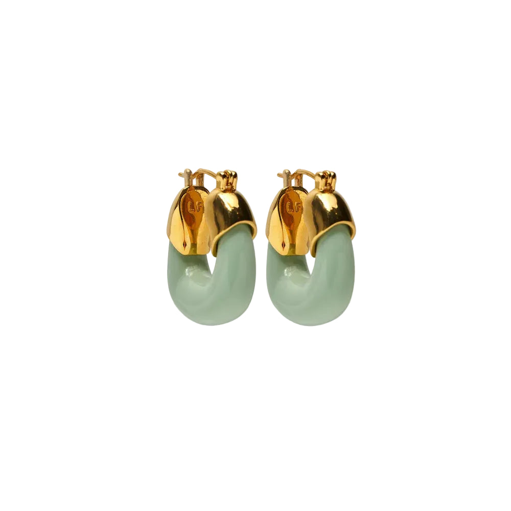 Mini Organic Hoops in Seafoam