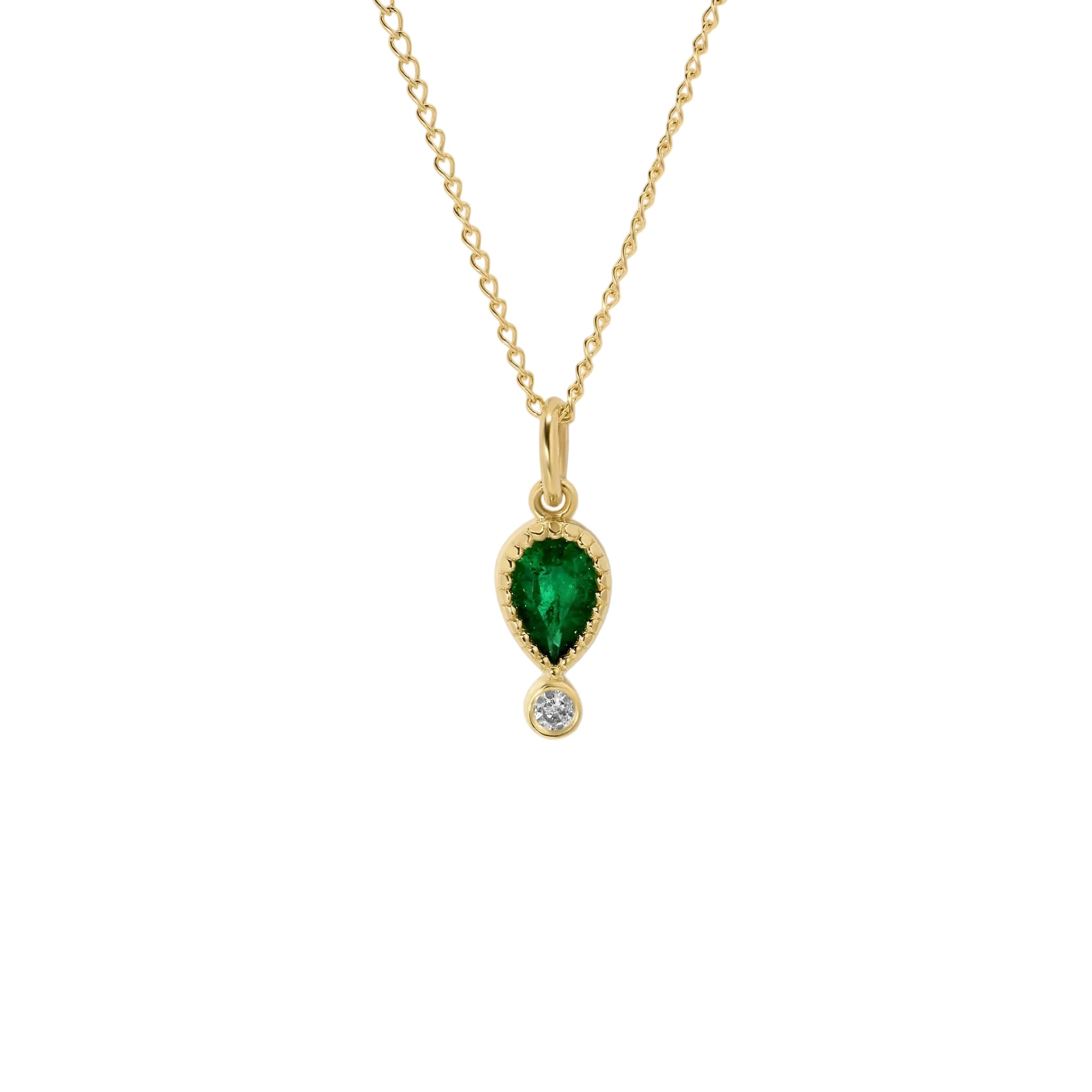 Paloma Pear Shaped Emerald Pendant Necklace