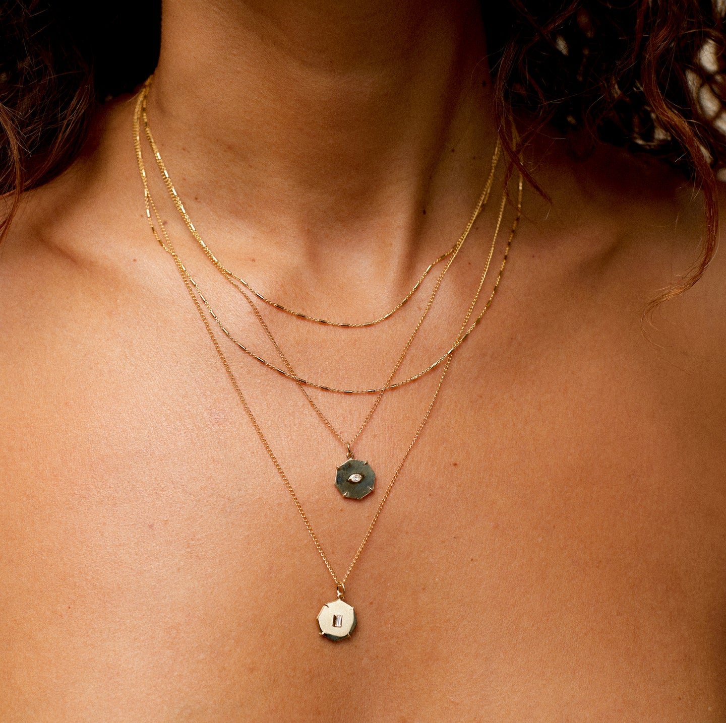 Mini Shiny Art Octagon Charm — Zahava Heirlooms Trunk Show