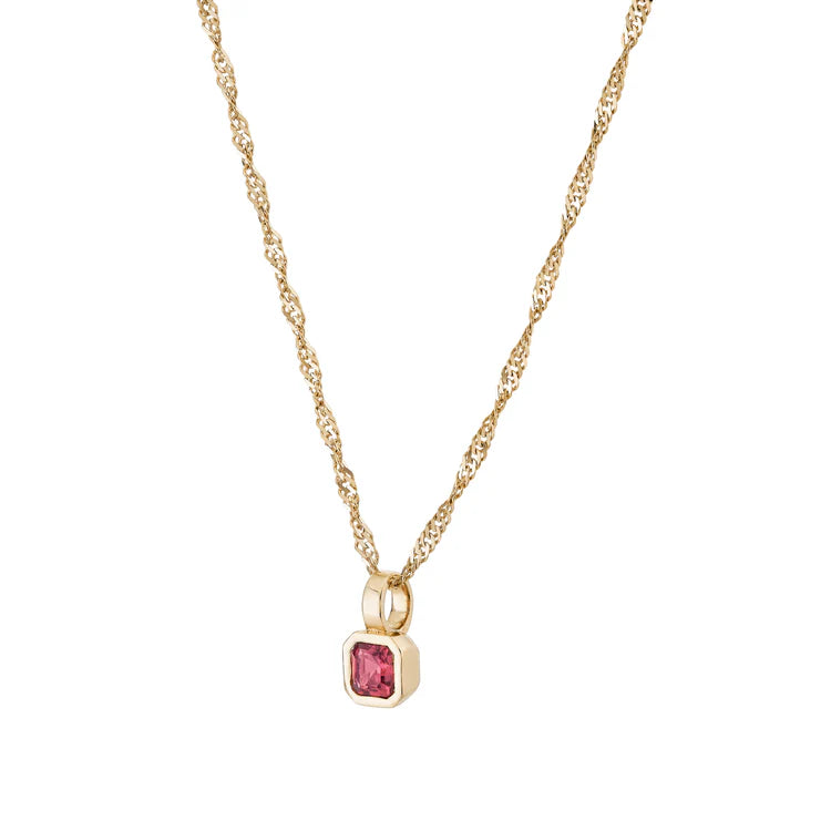 Petite Dahlia Asscher Charm Necklace