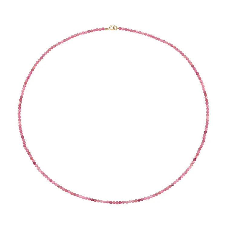 Petite Pink Tourmaline Beaded Necklace