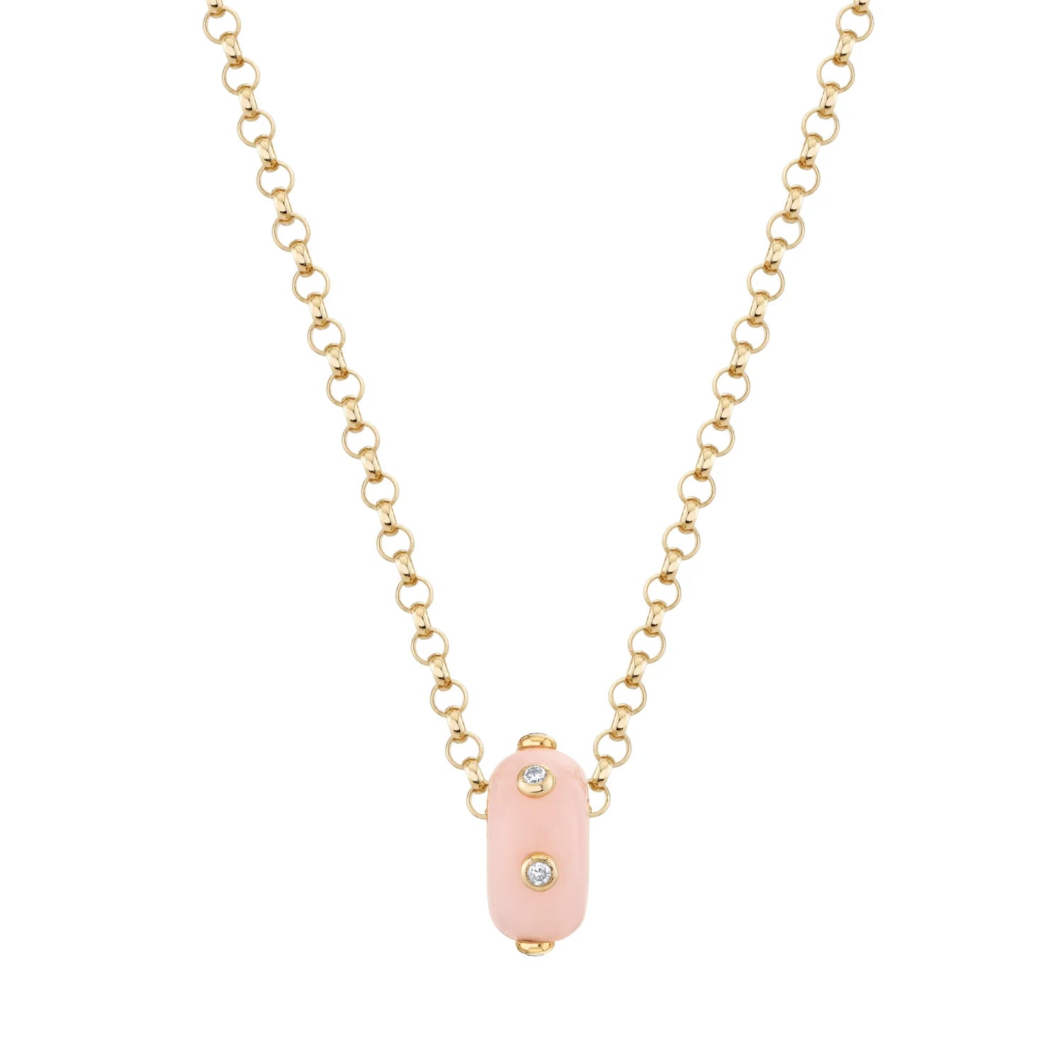 Opal and Diamond Rondelle Bead