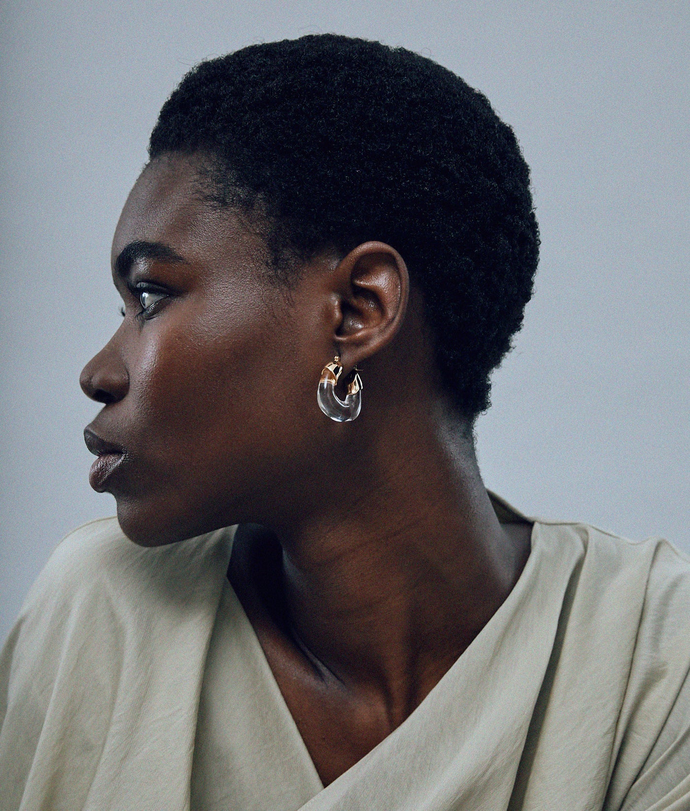 Mini Organic Hoops - Clear — Lizzie Fortunato Demi-Fine Trunk Show