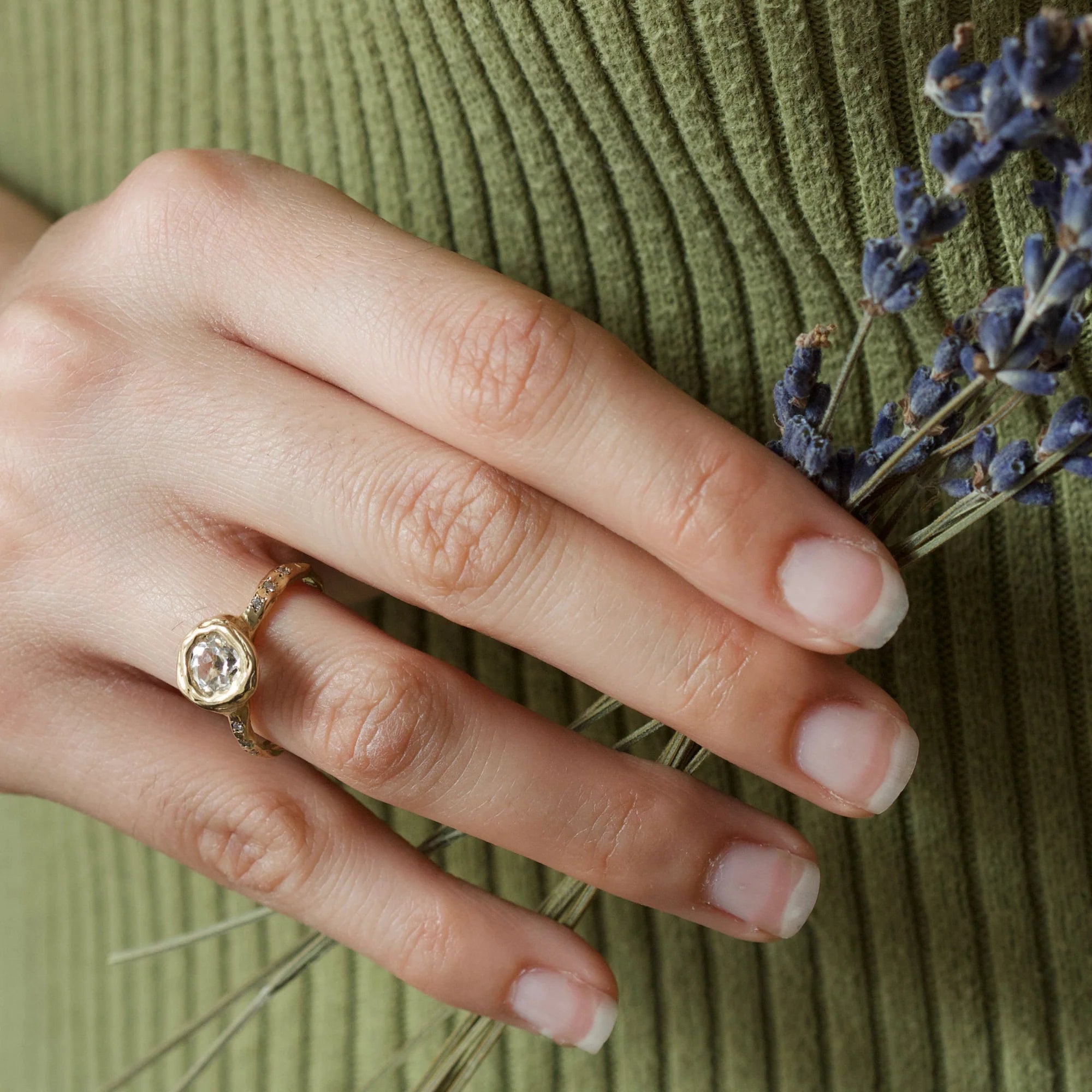 Sunburst Ring With Diamonds — Commitment, Curated