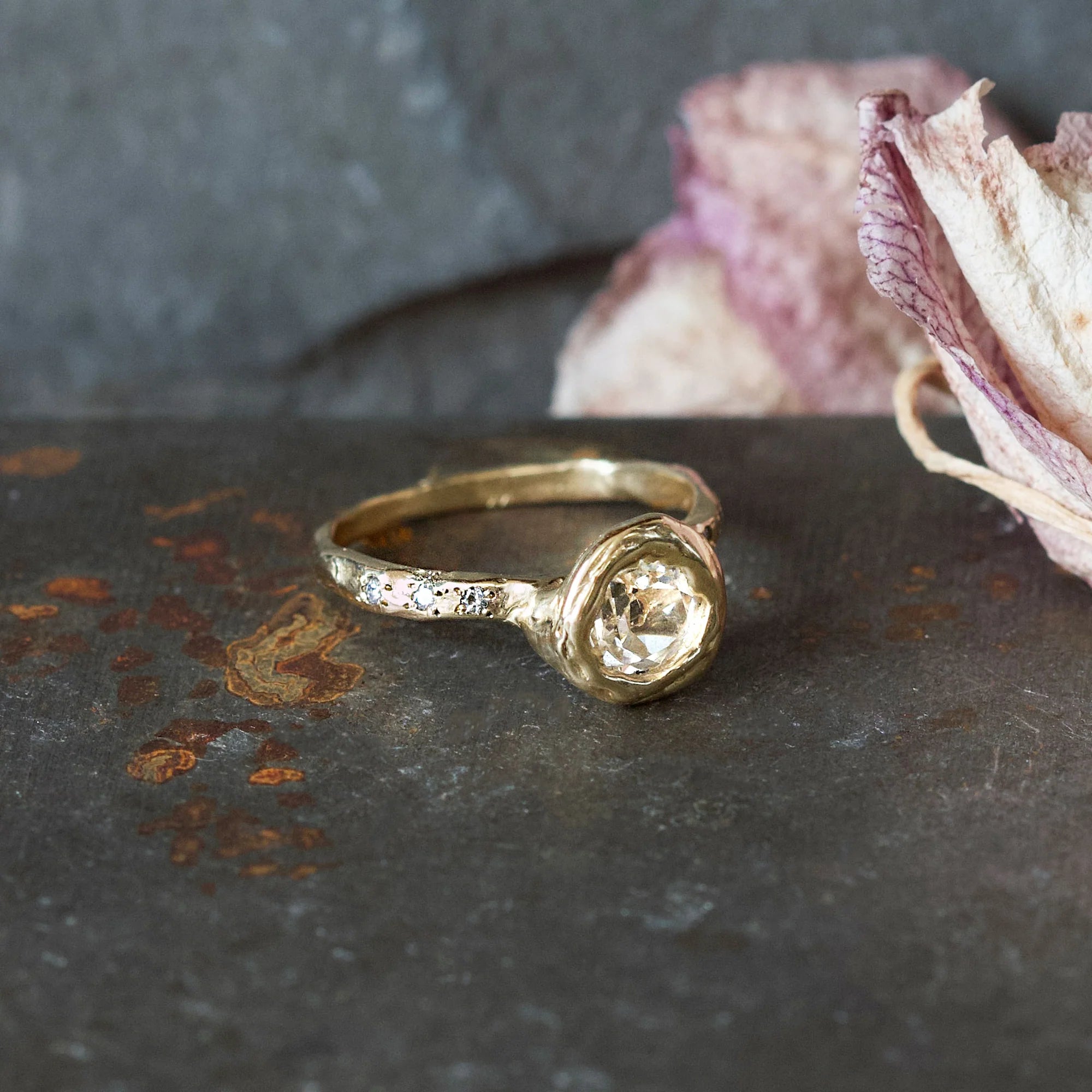 Sunburst Ring With Diamonds — Commitment, Curated