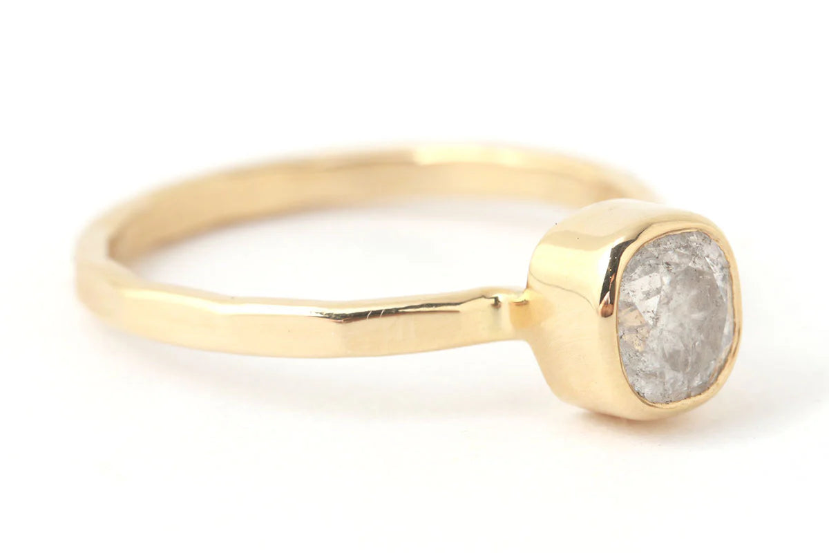 Salt and Pepper Oval Diamond Ring — Commitment, Curated