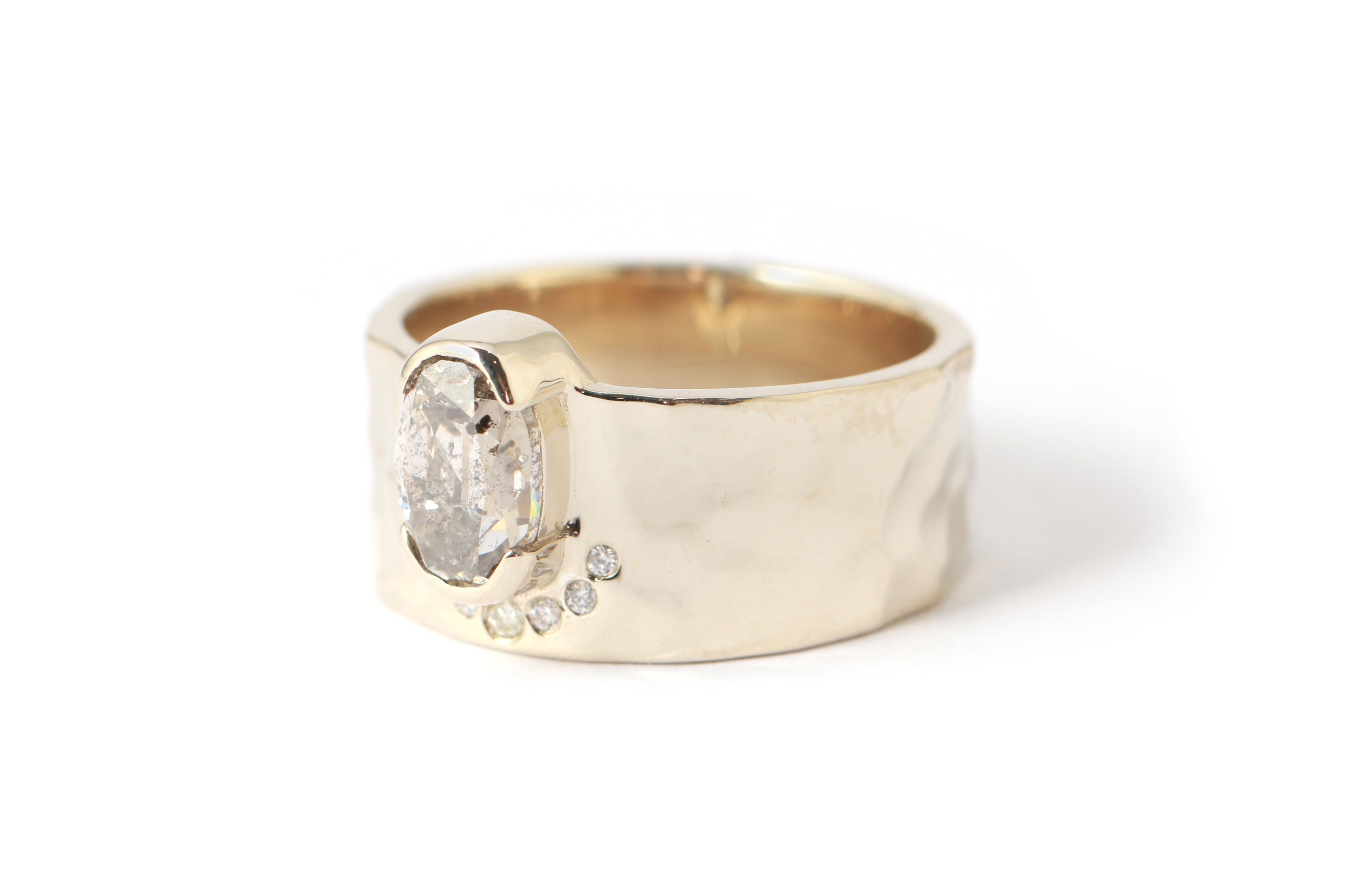 Half Halo Salt and Pepper Diamond Cigar Band — Commitment, Curated