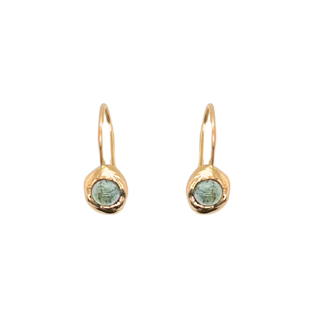 Petite Yui Drop Earrings - Green Tourmaline