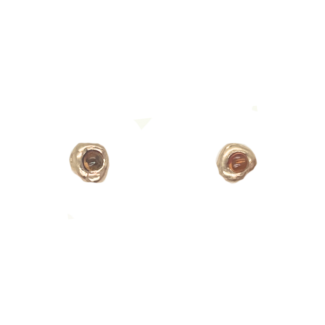 Petite Yui Studs - Orange Tourmaline