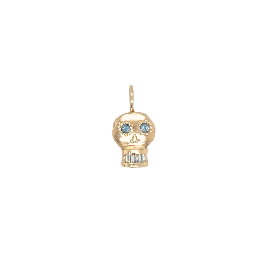 Sapphire Skull Charm