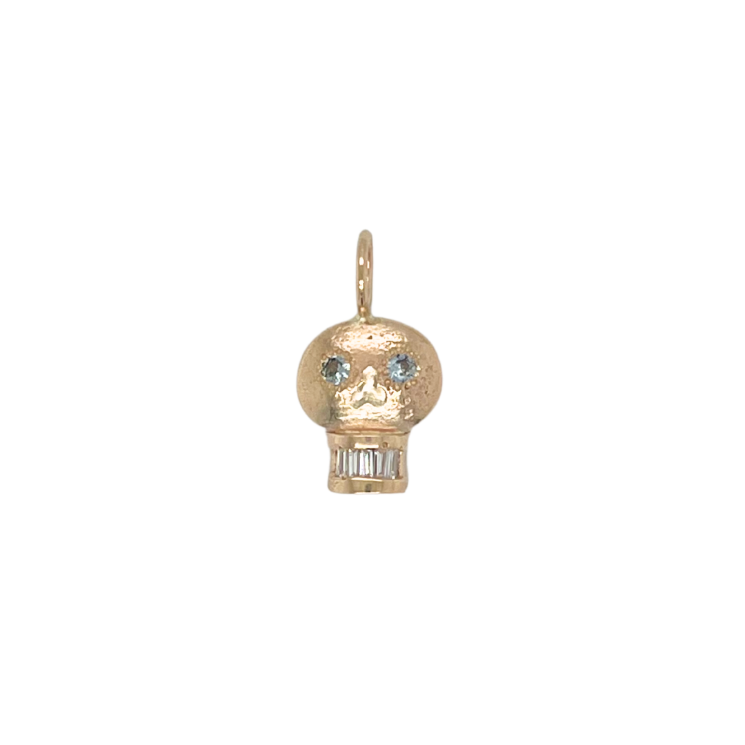 Sapphire Skull Charm