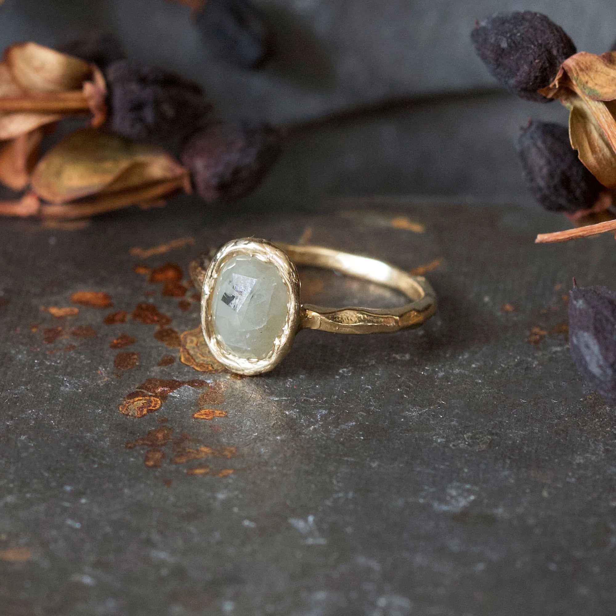 Oval Rose Cut Diamond Ring — Commitment, Curated