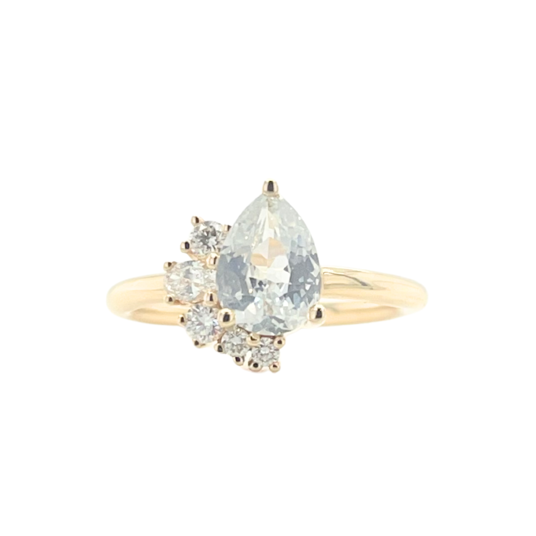 Icy Blue Sapphire Evaline Ring