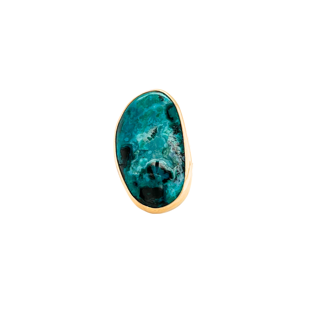 Freeform Chrysocolla Double Band Ring - Melissa Joy Manning Residency