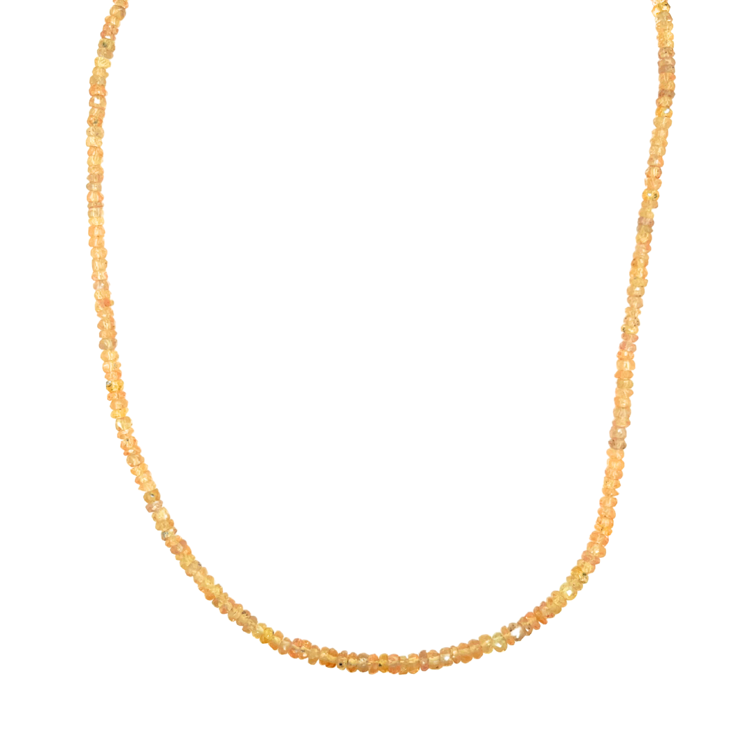 Tiny Beaded Yellow Sapphire Necklace