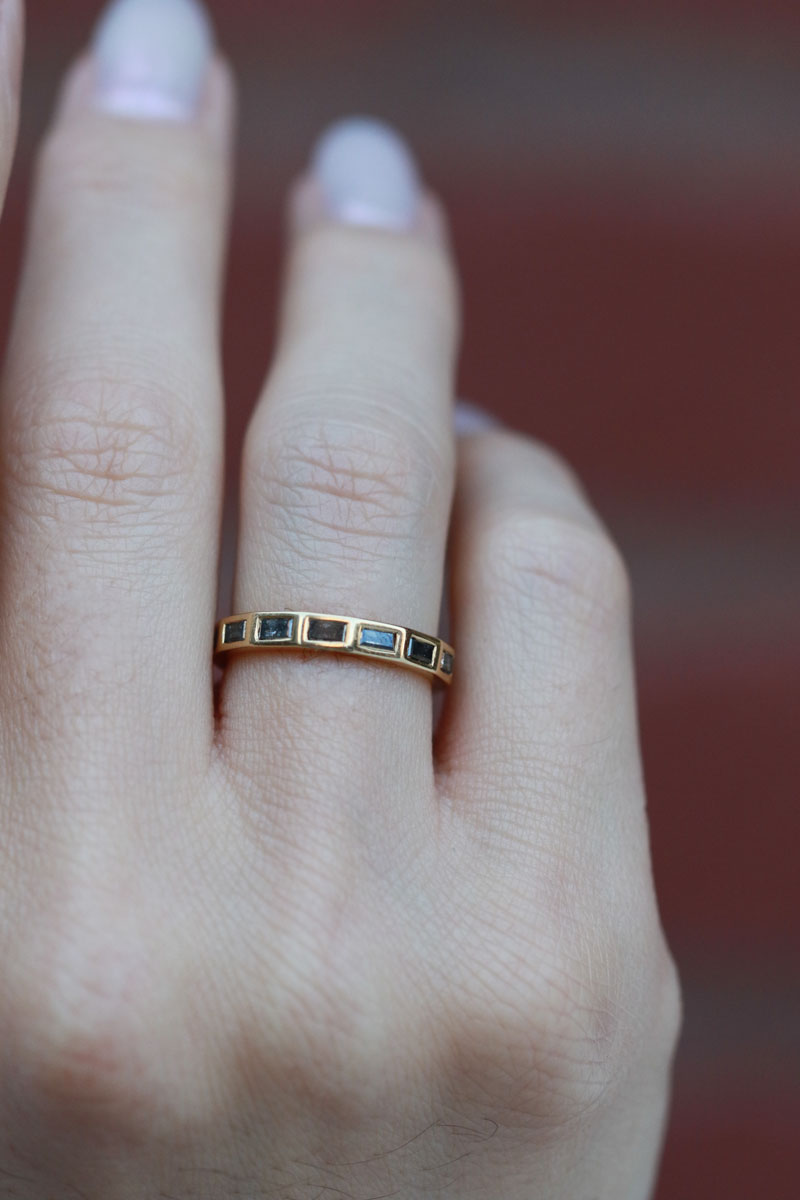 Salt and Pepper Diamond Baguette Band — Commitment, Curated