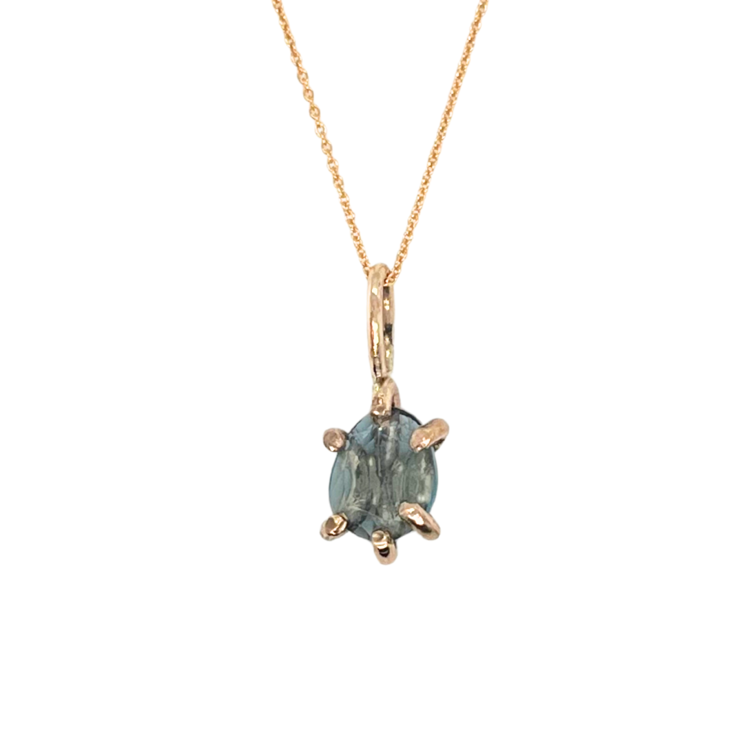 Rose Cut Blue Topaz Necklace