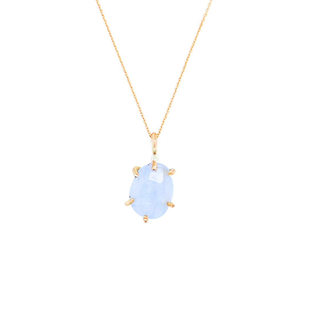 Rose Cut Purple Chalcedony Necklace