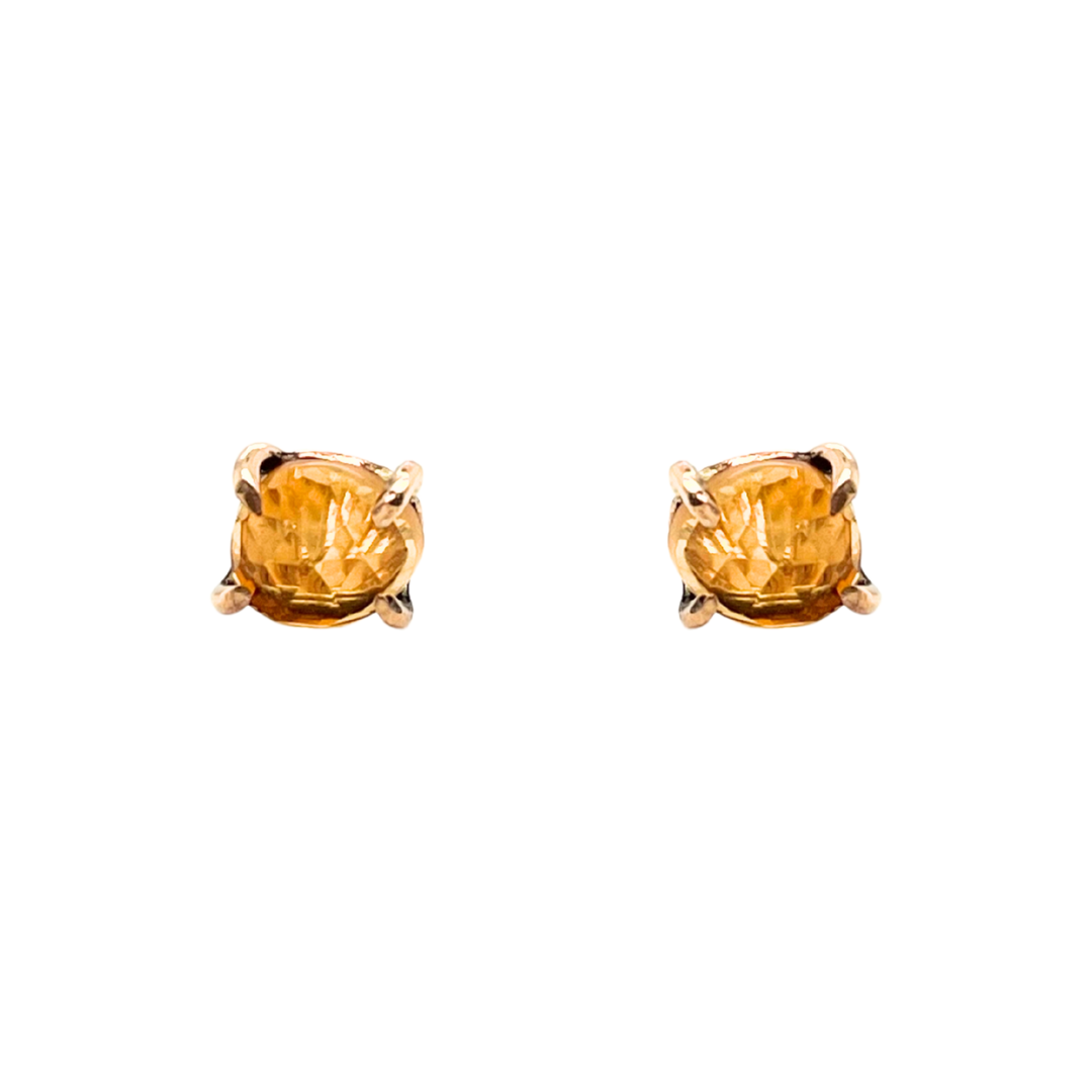 Rose Cut Citrine Studs