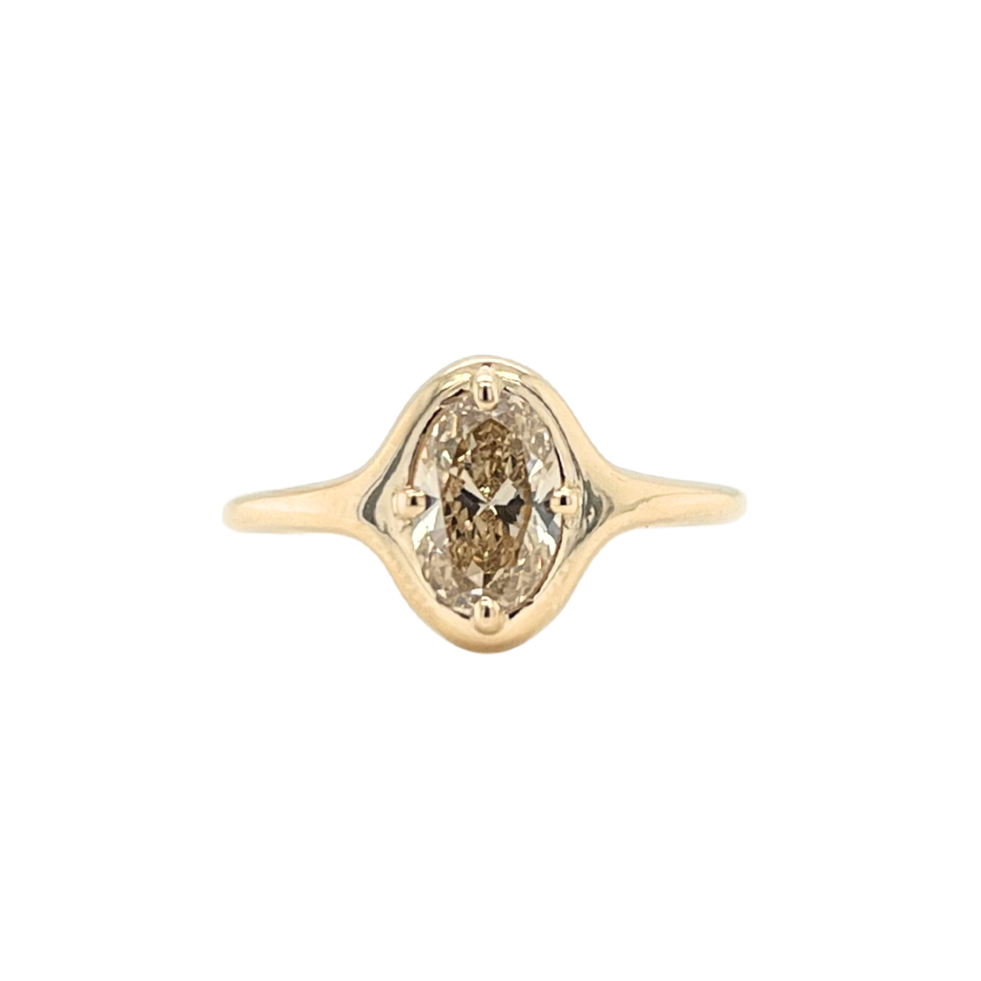 Oval Champagne Diamond Ring