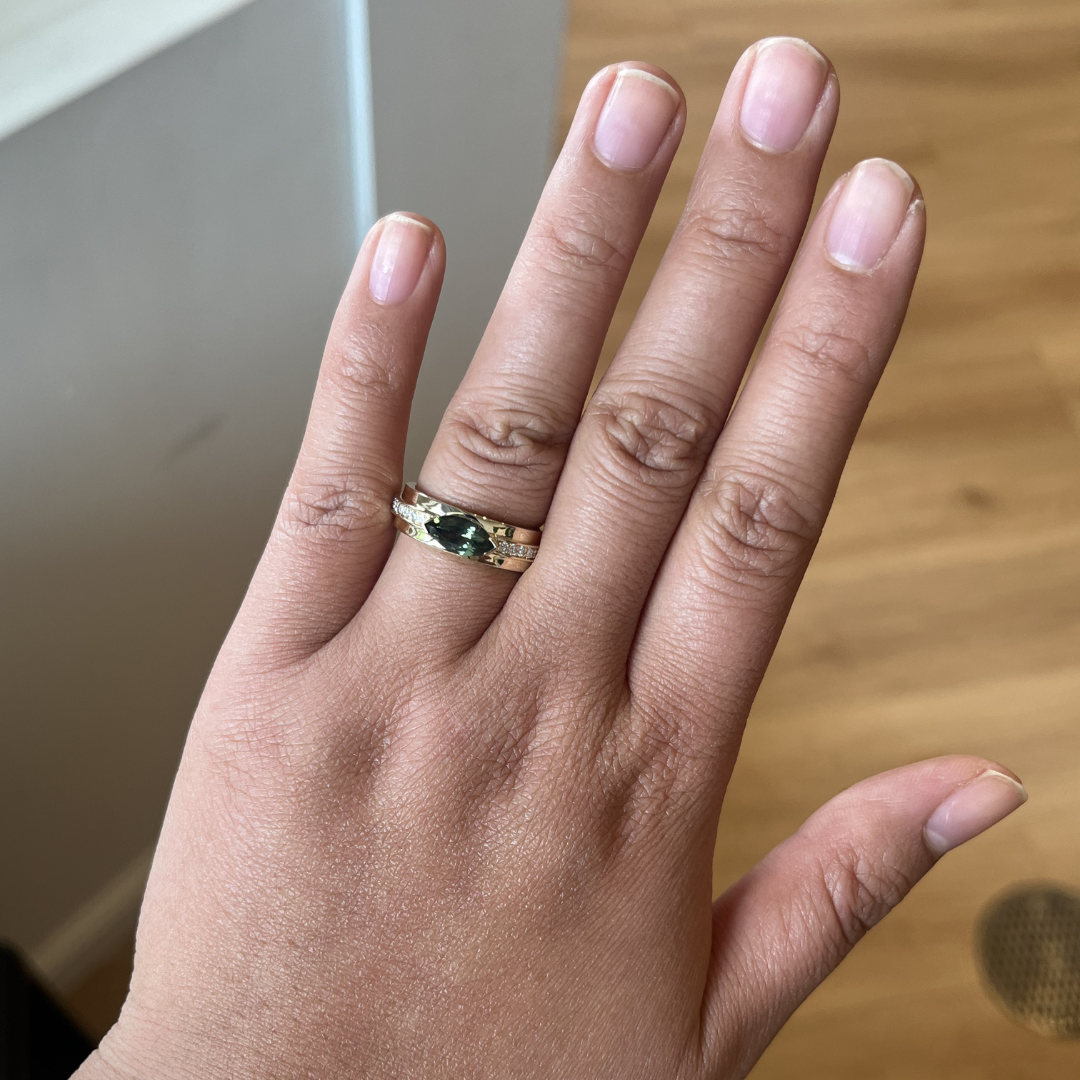 Green Marquise Sapphire Ring