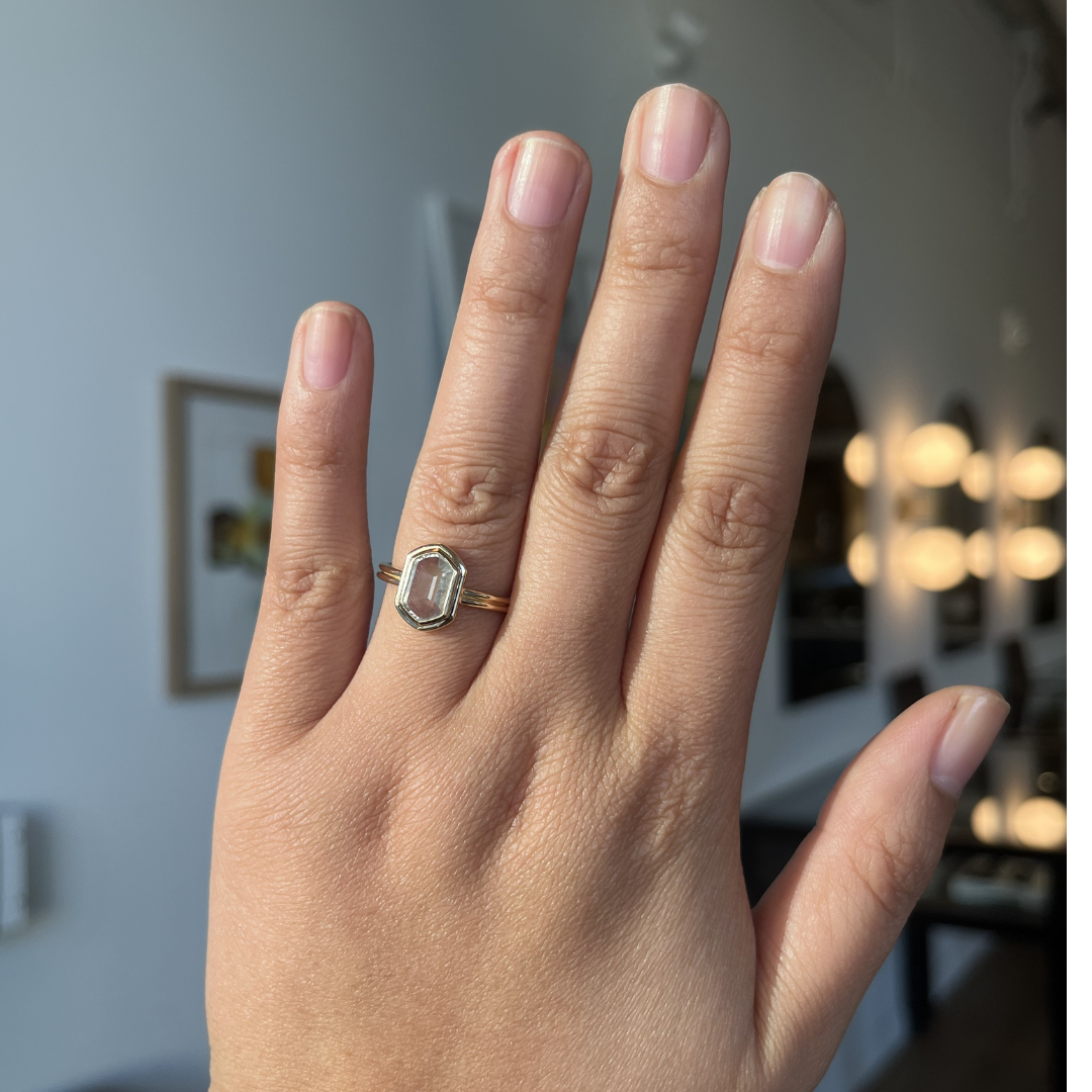 Portrait Cut Sapphire Ring