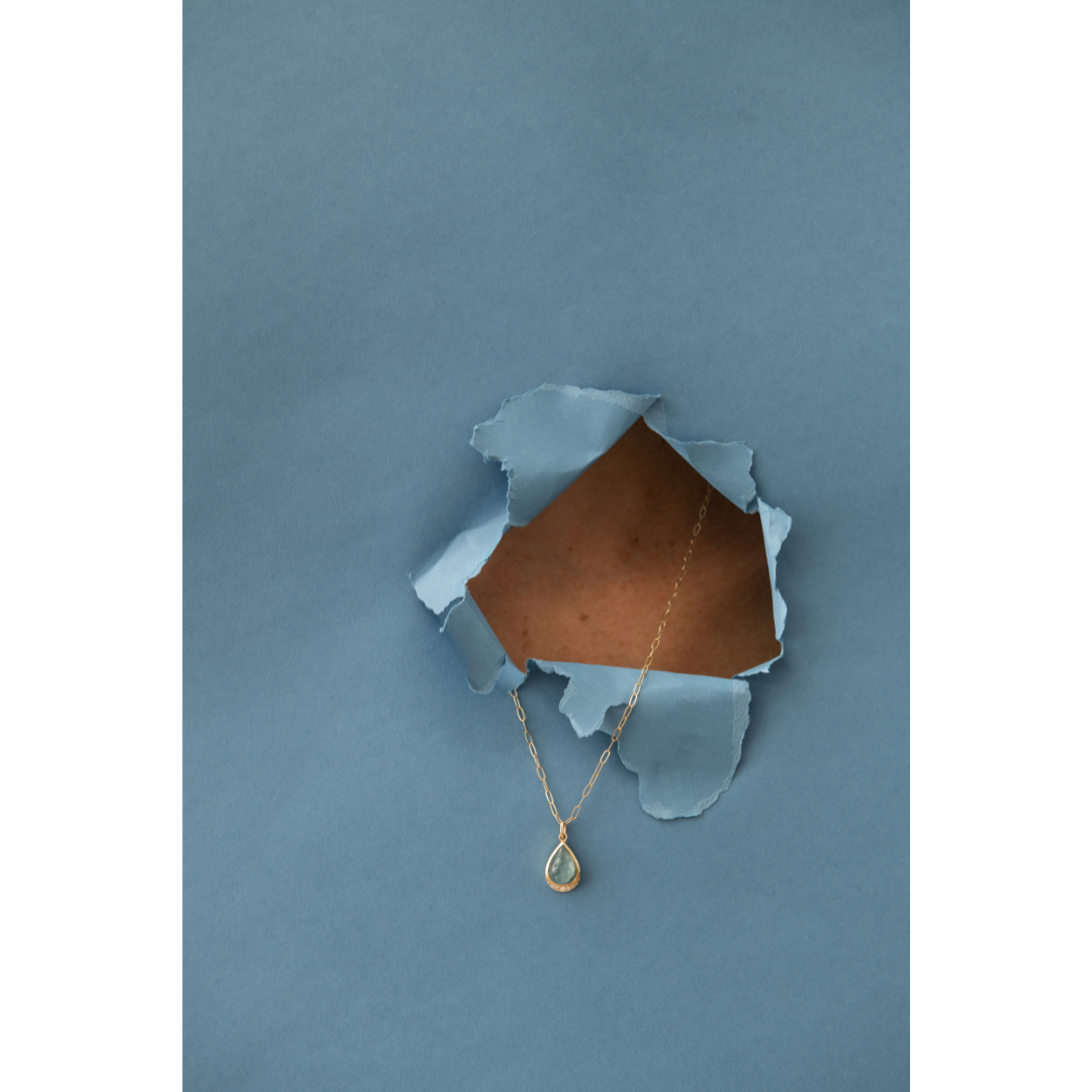 One Of A Kind Pear Aquamarine Pendant