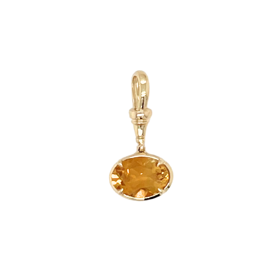 Oval Citrine Column Charm