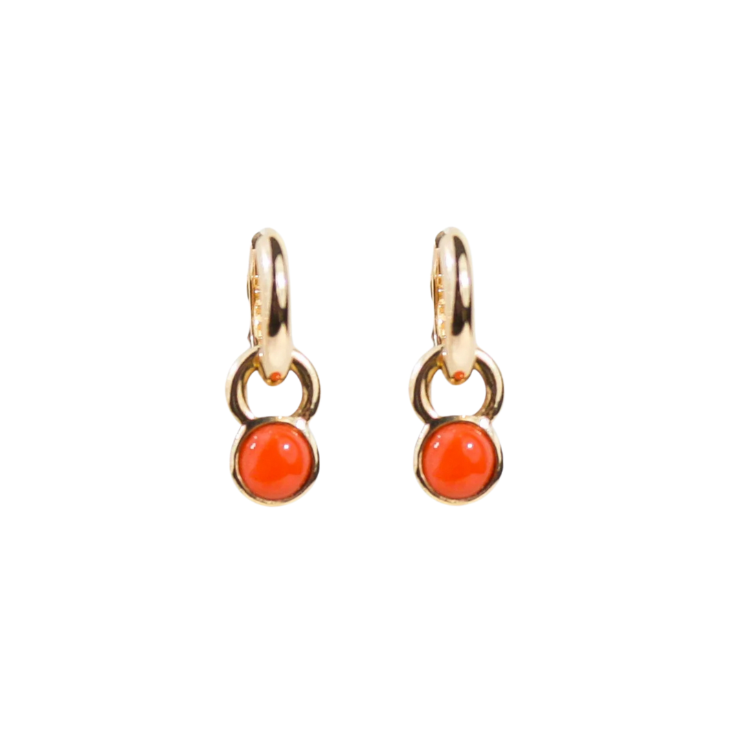 Droplet Coral Charm Earrings