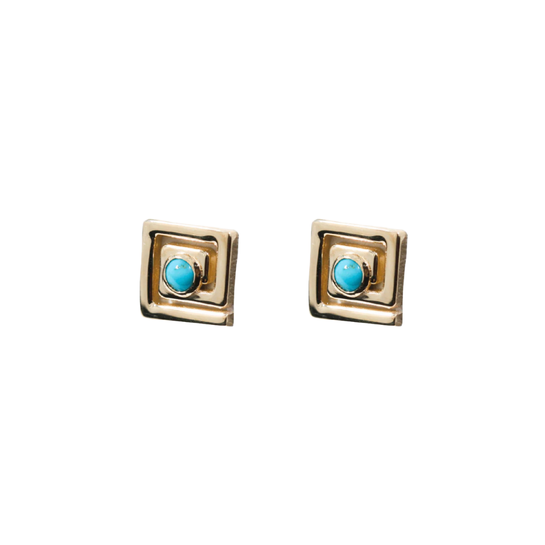 Spiral Turquoise Studs