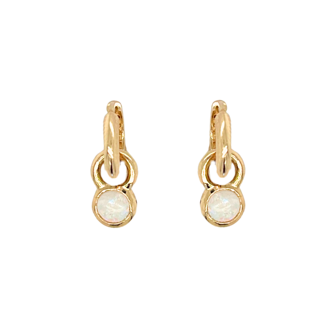 Droplet Opal Charm Earrings