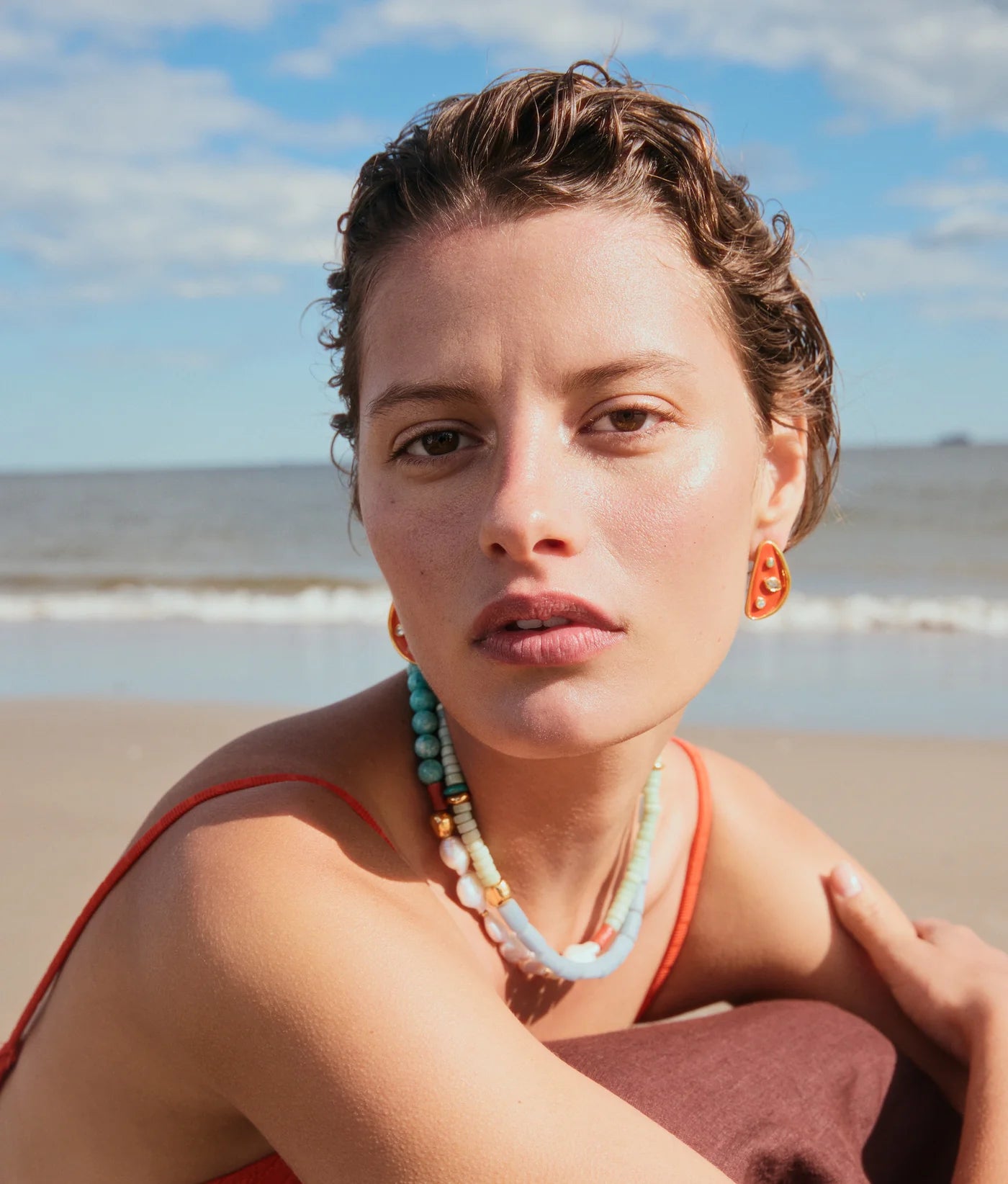 Isola Stud Earrings - Melon — Lizzie Fortunato Demi-Fine Trunk Show