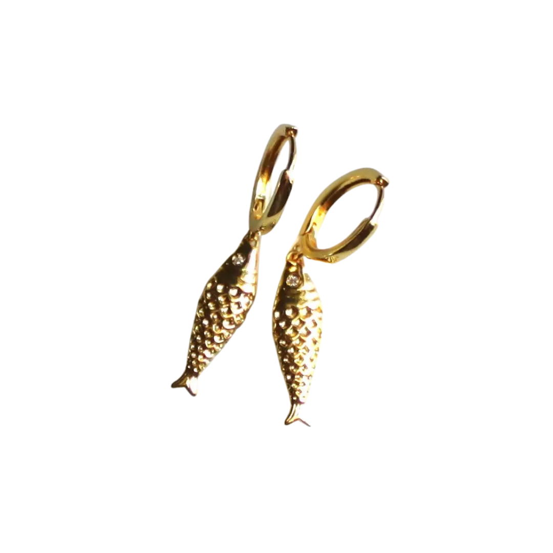 Portia Fish Huggie Hoops