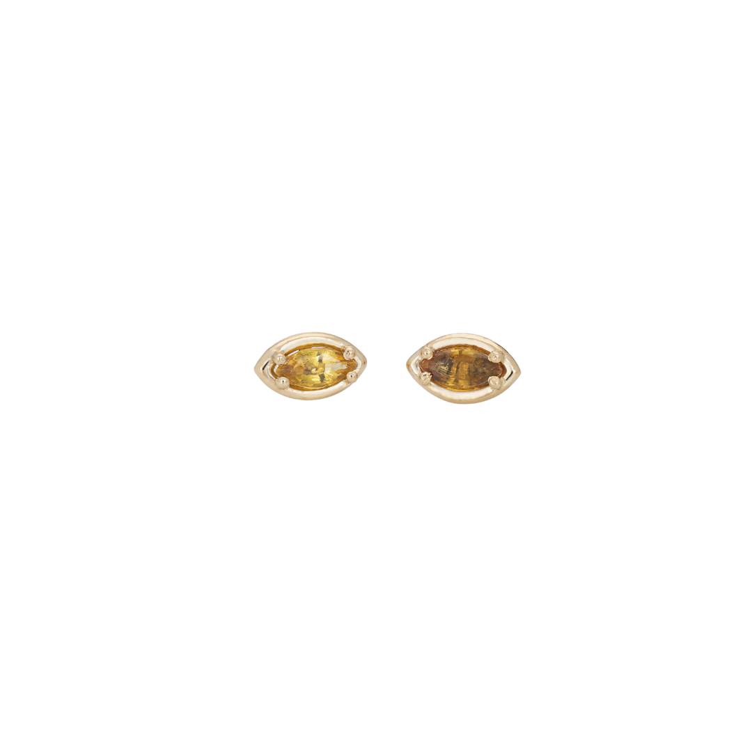 Yellow Sapphire Marquise Studs